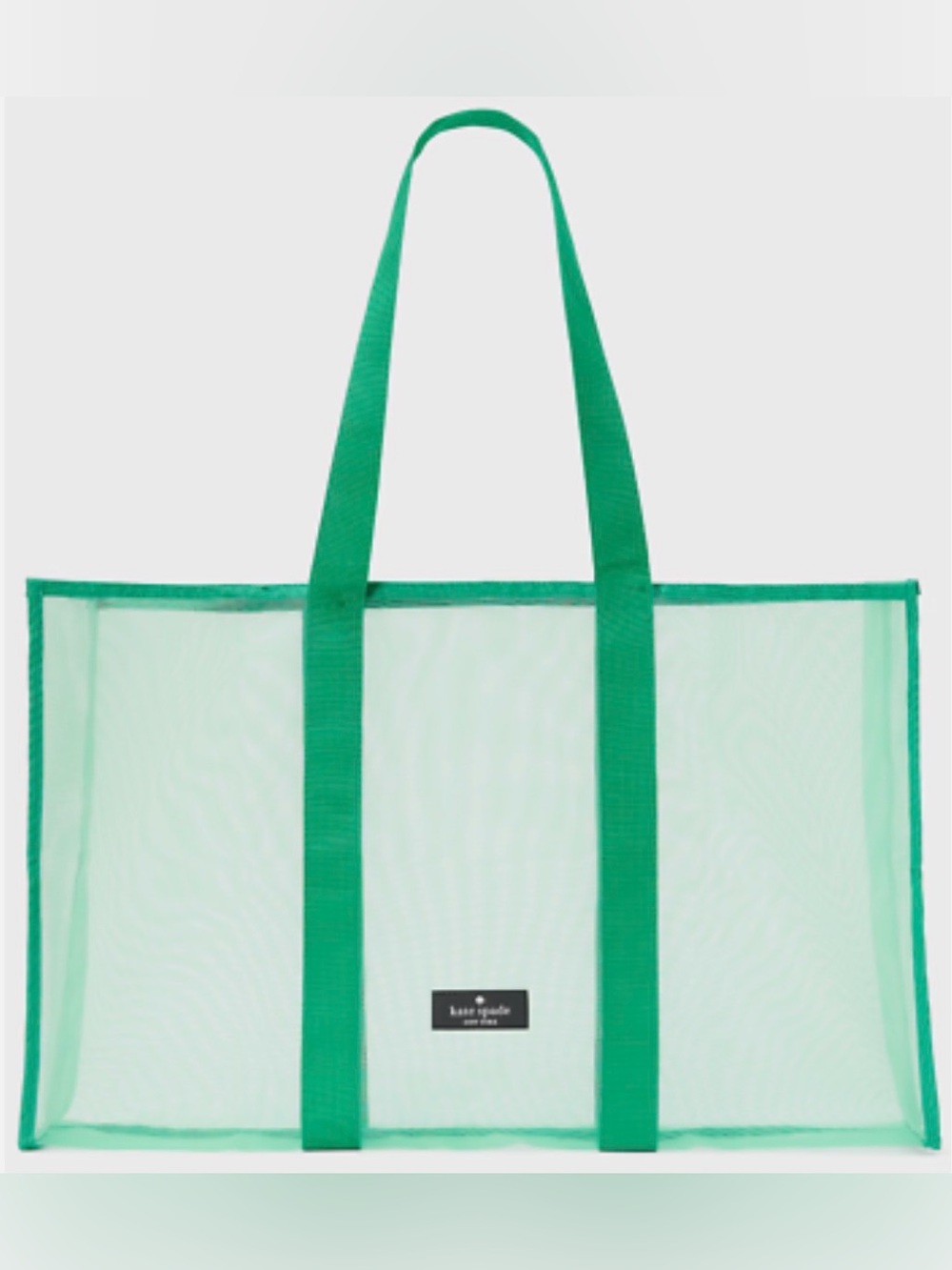 Kate Spade New York green transparent mesh tote bag